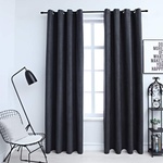 vidaXL Затъмняващи завеси с метални халки, 2 бр, антрацит, 140x245 см (134460)