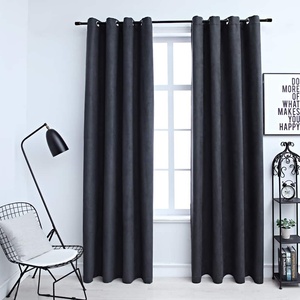 vidaXL Затъмняващи завеси с метални халки, 2 бр, антрацит, 140x245 см (134460)
