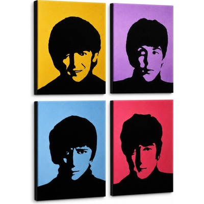 Ručne maľovaný POP Art obraz Beatles - 80x80 cm