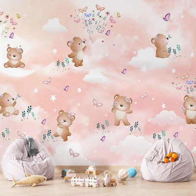 Art gift Детски фототапет - Мечета и цветя