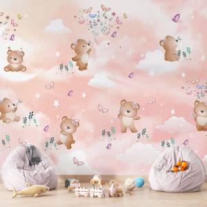Art Gift Decor Детски фототапет - Мечета и цветя