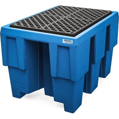Záchytná vaňa classic-line z polyethylénu (PE), pre 1 IBC à 600 l, PE mrežový rošt