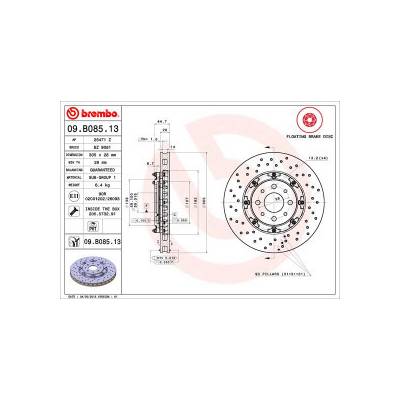 BREMBO brzdový kotouč 09.B085.13