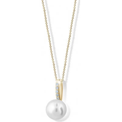 Cutie Jewellery Exkluzívne prívesok zo žltého zlata s pravou perlou a zirkónmi Z6309 3166 40 10 X 1
