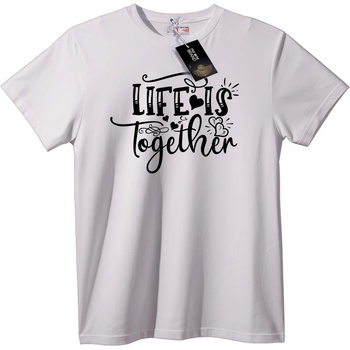 NOONEBRAND Тениска Животът е Заедно - L, White
