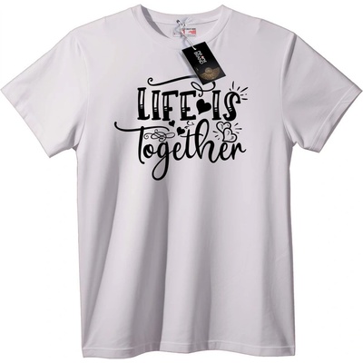 NOONEBRAND Тениска Животът е Заедно - L, White