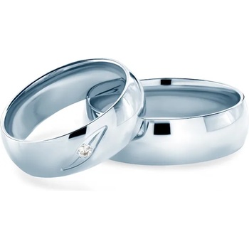 Image 1 of SAVICKI Сватбени халки: бяло злато, полукръгъл профил. 6 мм