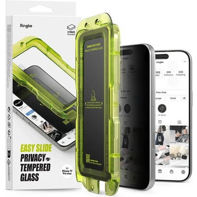Ringke easy slide 2-pack ПРОТЕКТИВНО СТЪКЛО ЗА ЛИЧНИ ДАННИ iphone 17 pro privacy (8800328811430)
