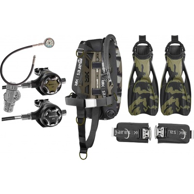 Mares XR 28XR TPB HR + TACTICAL GREEN + plutvy TACTICAL GREEN