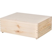 ČistéDřevo Dřevěný box s víkem 40 x 30 x 14 cm bez rukojeti