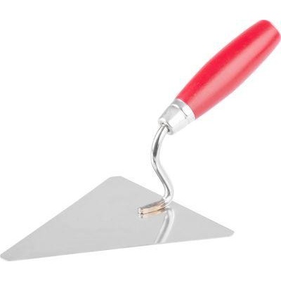 Lyžica murárska Strend Pro Premium, s drevenou rúčkou a kovovým ukončením, trojuholník 160 mm, 1 mm,