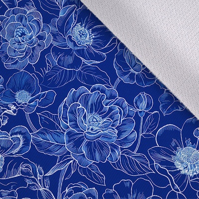 Takoy Jarní softshell premium květiny imitace modrotisku