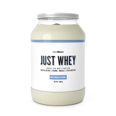 GymBeam Just Whey Grass-Fed Protein 2000 g бял шоколад с кокос