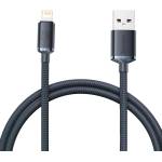 Baseus - Кабел за данни Crystal Shine (CAJY000001) - USB към Lightning, 2.4A, 1.2m - Черен
