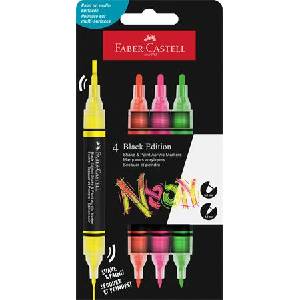 Faber-Castell Комплект маркери за декорация, 1, 0/3, 0 мм, с два края, акрилни, FABER-CASTELL "Shake&Paint", 4 различни неонови цвята 285505 (285505)
