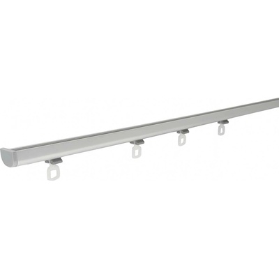 KovovégarnýžeCZ Kolejnice Malaga mini anodizovaná nerez ELOX 251-300cm, jezdec s háčkem