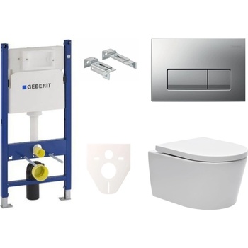 Závěsný WC set Geberit do lehkých stěn / předstěnová montáž + WC SAT Brevis SIKOGES7W8S