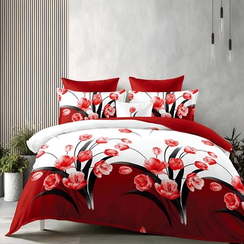 EmonaMall Двулицево спално бельо EmonaMall, 6 части - Модел S17605 (S17605-44444d)