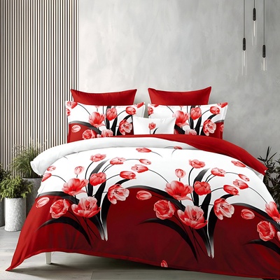 EmonaMall Двулицево спално бельо EmonaMall, 6 части - Модел S17605 (S17605-44444d)