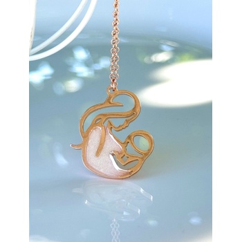 Meganflo Медальон с кърма - Майка с дете - розово злато