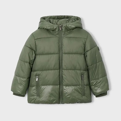 MAYORAL Зимна шуба ефект блясък в цвят маслина за мини момче Mayoral
