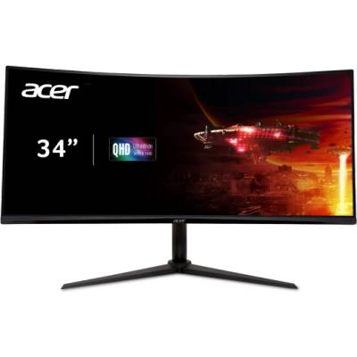 Монитор Acer Nitro XZ340CUHbiiphx (UM. CX0EE. H01), 34" (86.36cm) VA Curved панел, 100Hz, UWQHD, 1ms (VRB), 100 000 000: 1, 250cd/m2, DisplayPort, HDMI (UM.CX0EE.H01)