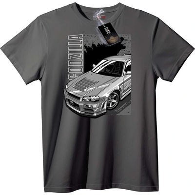 NOONEBRAND Тениска Годзила с кола - 2XL, White