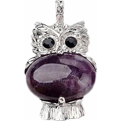 Nefertitis Ametyst třpytivý fashion přívěsek v podobě sovy NF6075
