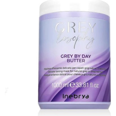 Inebrya GREYlosophy Grey By Day Butter подхранваща тонизираща маска за естествено посивяла коса 1000 ml унисекс