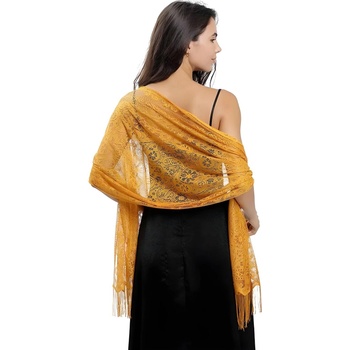 HARAHU Чипкован шал - Жълт kp33775 (33775)