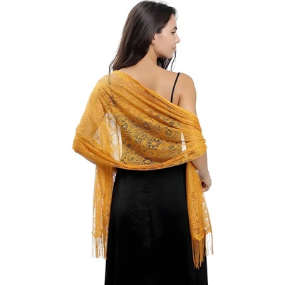 HARAHU Чипкован шал - Жълт kp33775 (33775)