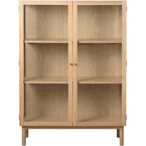 Unique Furniture Витрина от дъбова дървесина в естествен цвят 140x100 cm Elba - Unique Furniture (48470200)