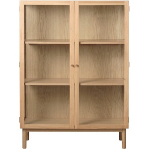 Unique Furniture Витрина от дъбова дървесина в естествен цвят 140x100 cm Elba - Unique Furniture (48470200)
