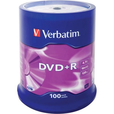 Verbatim DVD+R 4,7GB 16x, spindle, 100ks (43551)