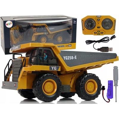 LEAN Toys Sklápěč na dálkové ovládání 2.4 G s pohyblivým návěsem
