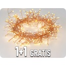 ACA Lighting LED dekoračná reťaz cluster 2.5m 50LED 3xAA teplá biela bez funkcií meď X01501217
