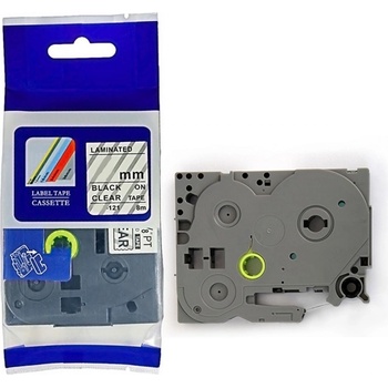 Pro Brother Brother HGe-M31, 12mm x 8m, черен печат / матов прозрачен субстрат, бързоходен съвместима лента (HGeM31)