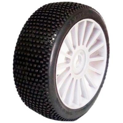 SP RACING 1/8 RICKY SPORT gumy nalepené gumy bílé disky 2 ks