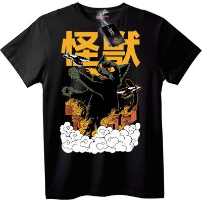NOONEBRAND Кайджу Коте Монстр Т-Шърт - 2XL, Black