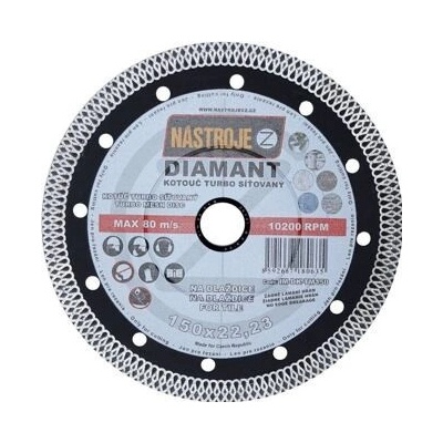 Nástroje cz Kotouč diamantový 150 x 1,6 x 22,2 mm IM-DK-TM150