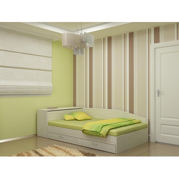 Image 1 of DST Легло с чекмеджета за матрак 120/190 Prista-dst, бял дъб