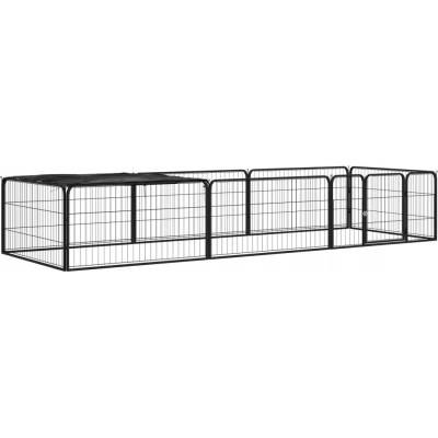 VidaXL Kotec pro psa 100 x 300 x 50 cm ocel práškovaná černá