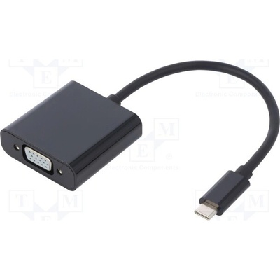 QOLTEC Adaptér; USB 3.1; D-Sub 15pin HD zásuvka,USB C 0,23m