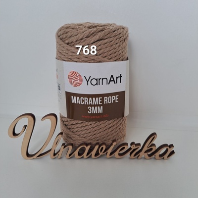 YarnArt Macrame Rope 768 bežová 3 mm