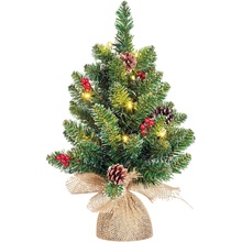 Black Box Trees Umělý vánoční stromeček Creston juta s námrazou 15 LED 45 cm