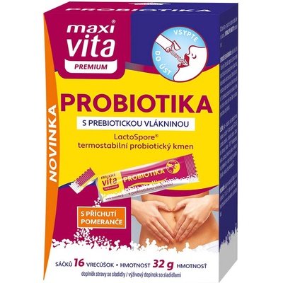 Maxi Vita Probiotiká + vitamín C 16 vrecúšok