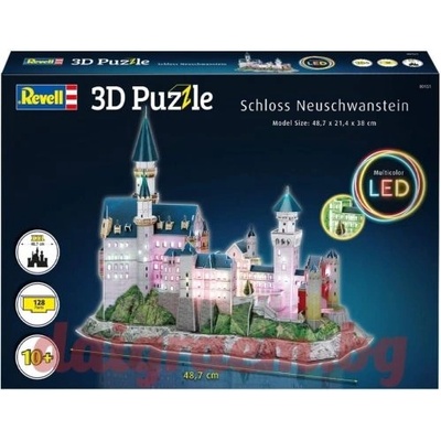 Revell 3D пъзел Revell 00151 - Замъкът Нойшванщайн, с LED осветление (R00151)