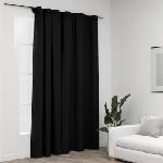 Pure Line Home Завеса с ленена текстура в цвят антрацит с перделък, 290 x 245 см