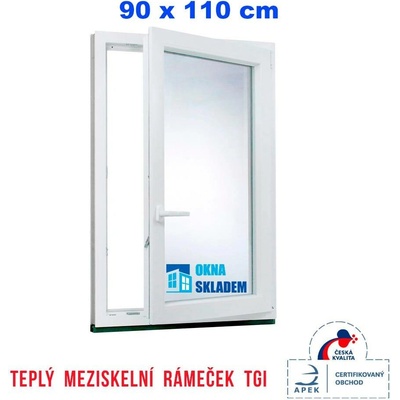 ERKADO 900 x 1100 mm Bílé / Antracit otevíravé i sklopné pravé