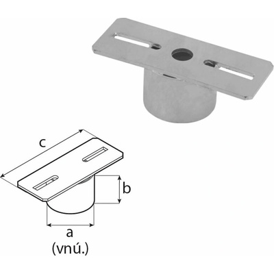 Domax PWOM adaptér pre základňu stĺpa 6 - Ø64 x 50 x 160 x 4 mm 10 ks